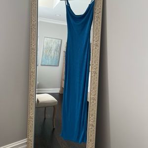 Sheer/ sparkly maxi blue dress